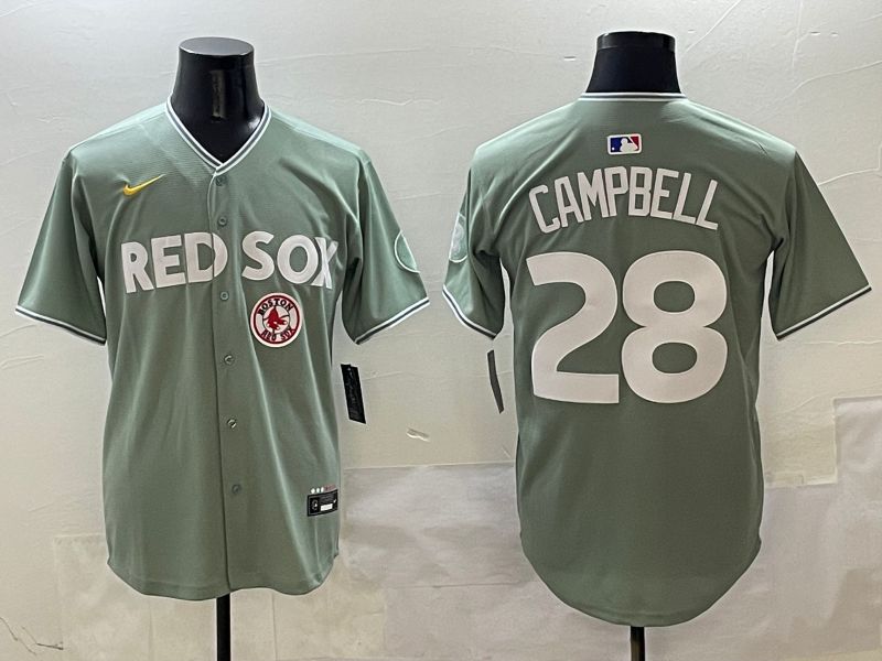 Men Boston Red Sox 28 Campbell Green Joint Name Nike 2025 MLB Jersey style 4257
